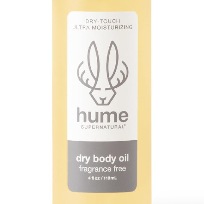 HUME SUPERNATURAL Dry Body Oil Spray - Moisturizing Oil for Dry Skin, After Shower Body Oils for Women and Men, Oil Body Spray, Nourishing, Hydration, Glow, Probiotic, Fragrance Free, 1 Pack