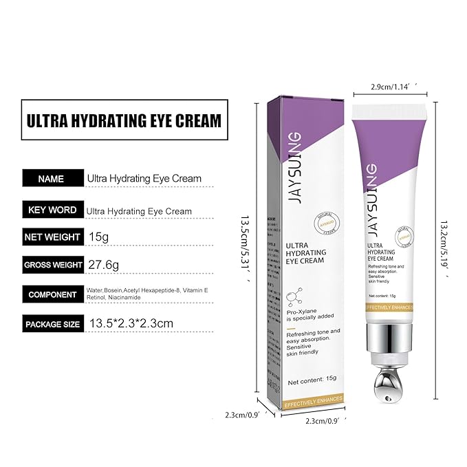 Eye Serum Under Eye Cream, Dark Circle and Puffiness Treatment - Hydrating Eye Cream for Wrinkles, Reduce Fine Lines, Bags Under Eyes