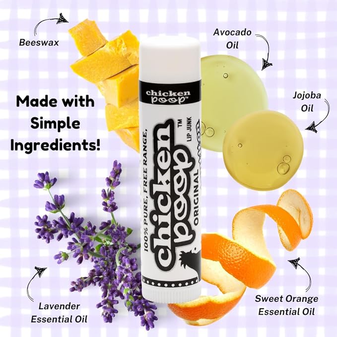 Free Range Chicken Poop (Lip Junk) 0.15 oz Lip Balm (Pack of 2)