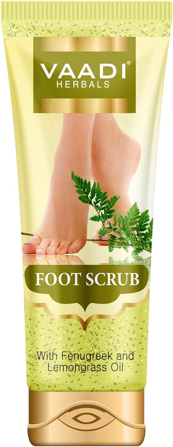 Vaadi Herbals Foot Scrub Foot Scrub Exfoliator Foot Scrub Cream Natural, Anti-Fungal Callus Remover And Therapeutic Exfoliator Fast Absorbing Makes Your Feet Super Soft 110 Grams