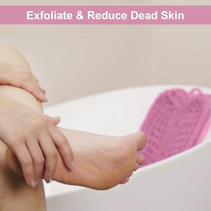 BESKAR 2Pack Shower Foot Scrubber Mat, Foot Scrubbers for Use in Shower, Cleaning & Exfoliating Your Feet No Bend