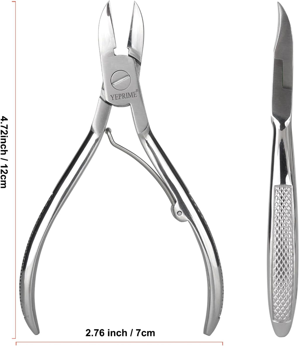 Podiatrist Toenail Clippers, Super Sharp and Wear-resistant Toe Nail Cutters for Thick and Ingrown Nails, Hand Forged Stainless Steel Pedicure Clippers for Men Women Seniors, Curved Blade