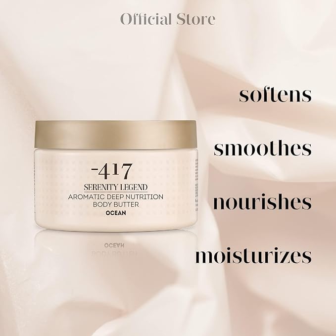 '-417 Dead Sea Cosmetics Ocean Deep Nutrition Body Butter For Dry Skin - Nourishes & Protects from UV Radiation - Softening Body Moisturizer - With Shea Butter & Aloe Vera - All Natural 8.4 oz