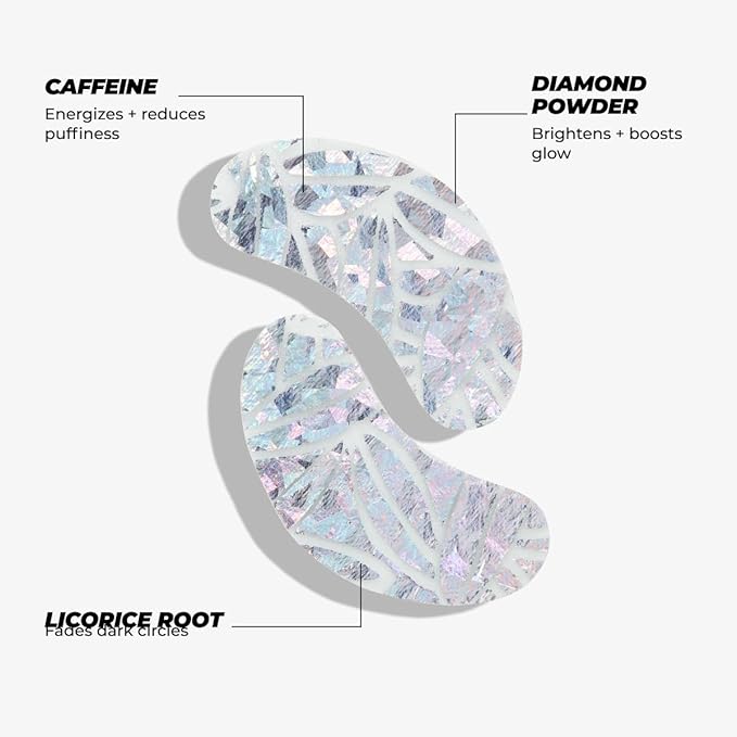 Vitamasques Diamond Eye Pads 3-Pack - Soothing and Rejuvenating Eye Patches Korean Skin Care Reduce Fine Lines, Puffiness & Dark Circles