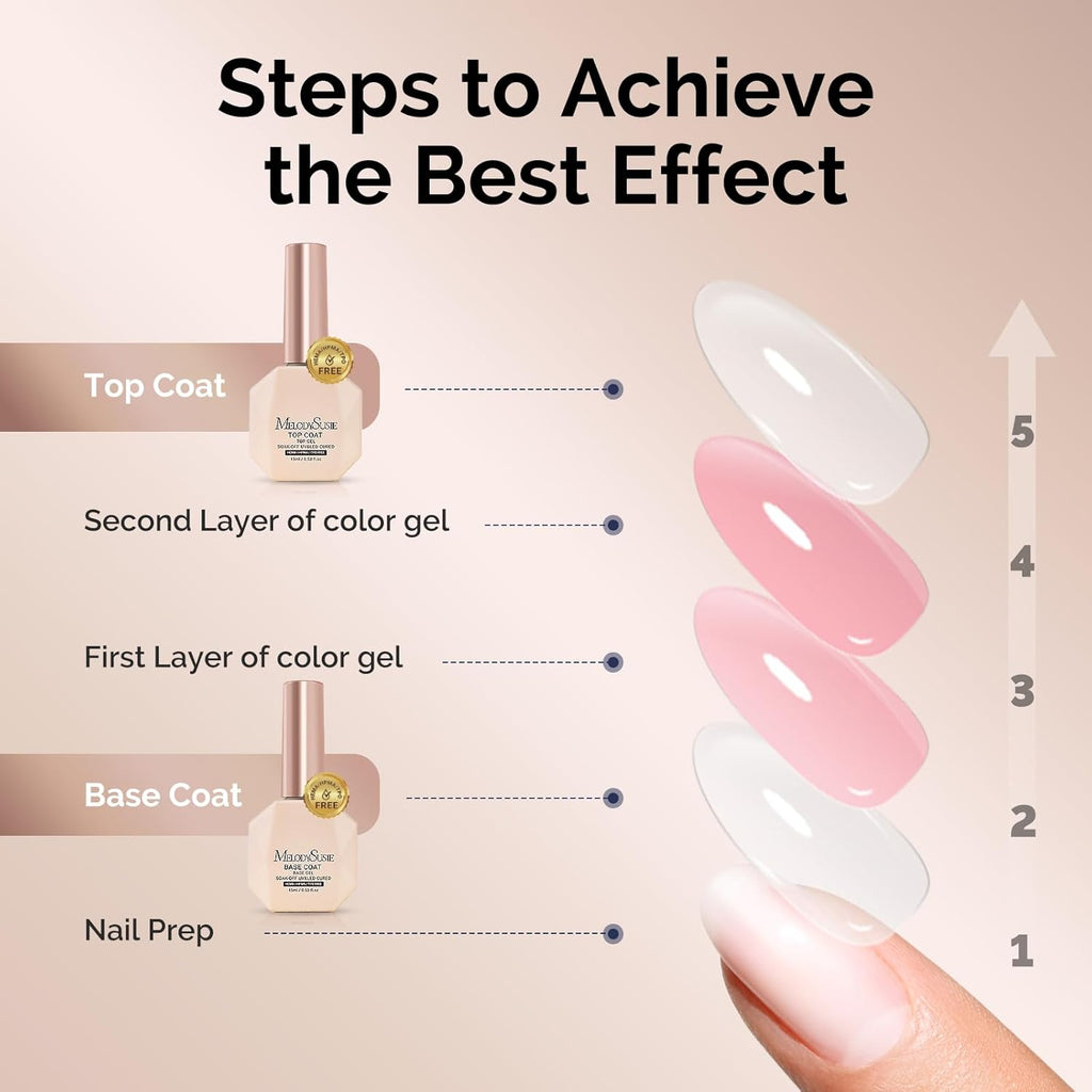 MelodySusie Hema Free Gel Top Coat,Hema Free,Hpma Free,Tpo Free,No Wipe,Soak off UV LED Drying,Long Lasting Gloss Shiny 15ML