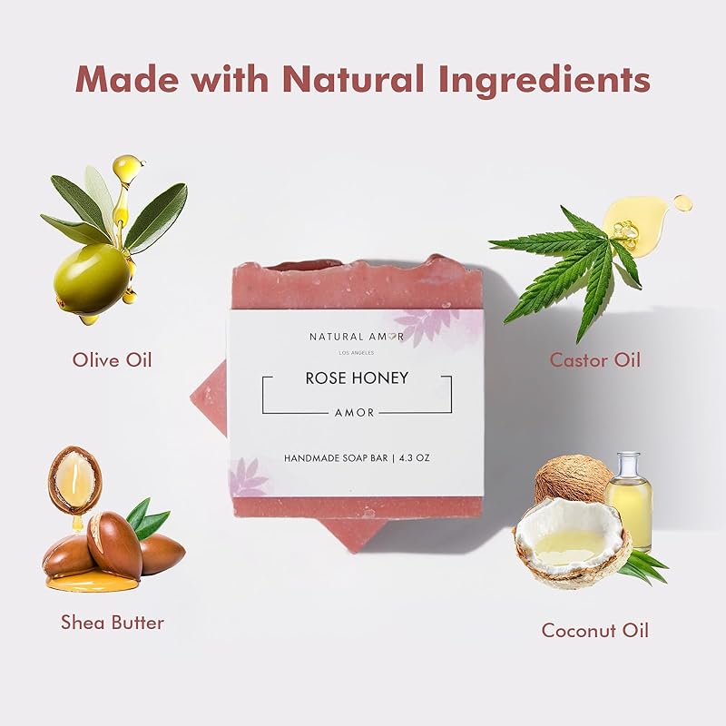 Natural Amor Rose Blanket Spa Gift Set for her, 8 pcs Self Care Box Including Handmade Soap Bar, Candle, Bath Bomb, Cozy Gift for Women