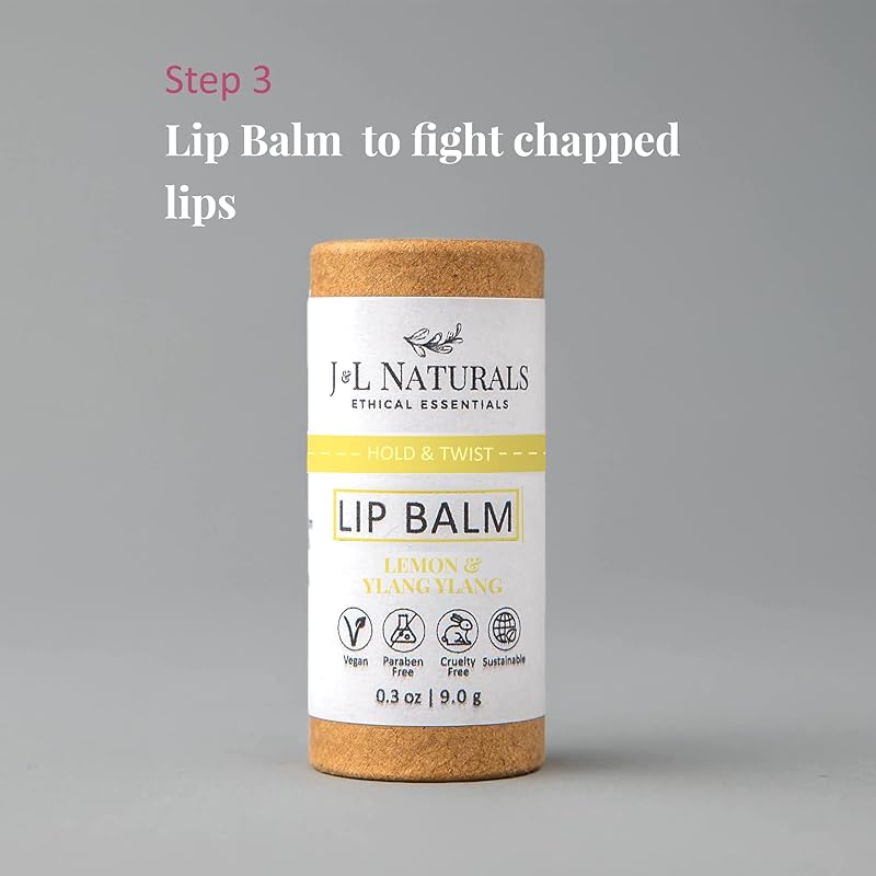 J&L Naturals Simple Skin Regimen Kit With Cleansing Bar, Face Salve, Konjac Sponge, Lip Balm | For Oily, Dry, Mature, and Combination Skin | Zero Waste (Timeless (mature skin), Simple)