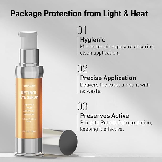 Retinol Eye Cream for Anti-Aging & Wrinkles - Firming & Repair Under Eye Serum with Retinol, Niacinamide, Hyaluronic Acid, Vitamin E & Bifida Ferment Lysate, 0.7 Fl Oz (Pack of 1)