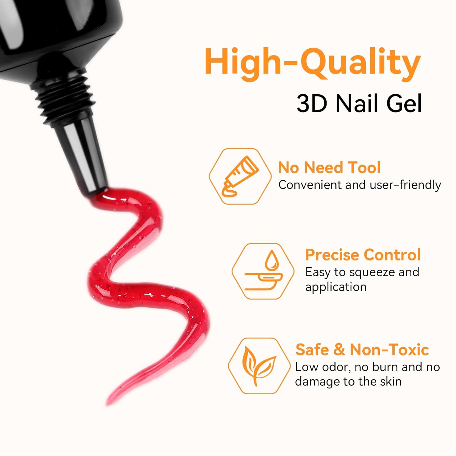 Makartt 3D Sculpting Gel for Nail Art Kit: 3D Nail Gel for Nail Art, 15ml No Wipe Polish for Molding Drawing, Embossed Gels for Nail DIY Manicure - Glistening Cheer & Tinsel Green (2PCS)