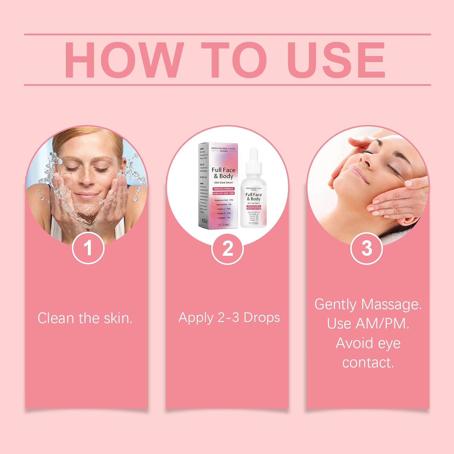 Finones Skin Vitamin Serum for Face & Body, 5 in 1 Anti Wrinkle Firming Serum, Anti-Aging Essence with Hyaluronic Acid, Collagen, Lifting Firming Essence, Hydrate Moisturize, Reduce Fine Lines