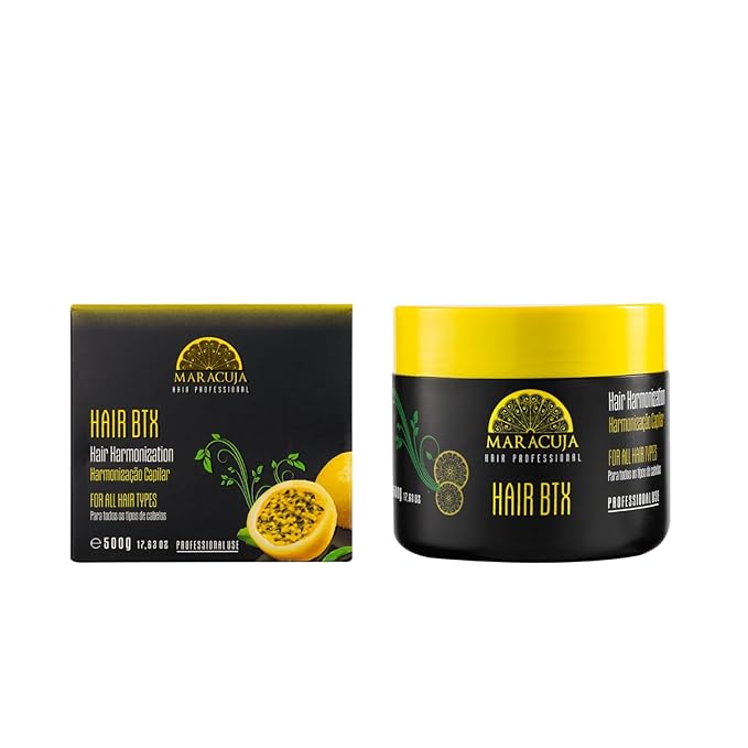 MARACUJA Hair Btx - Passion Fruit Brazilian Btx, Hair Harmonization, Anti-frizz - Intensive Treatment for all hair types, Hair Mask for Damage Repair and Control of Frizz and Volume - 17,63 oz