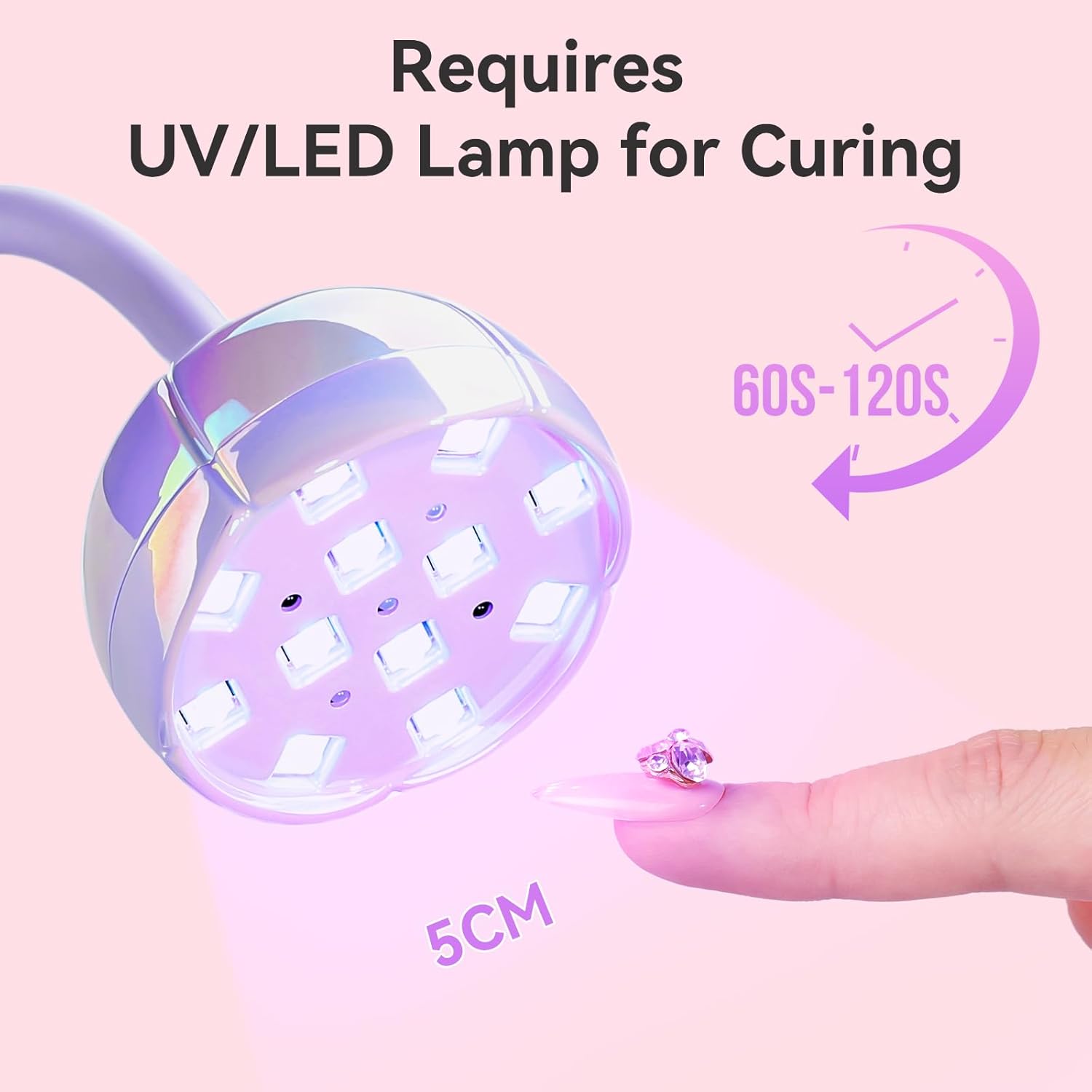 Makartt Nail Rhinestone Glue: Super Strong Gel Glue for Nail Art Decorations, Charms, 3D Bling, Gems, Jewel Diamonds 30ML Cured Need Beauty