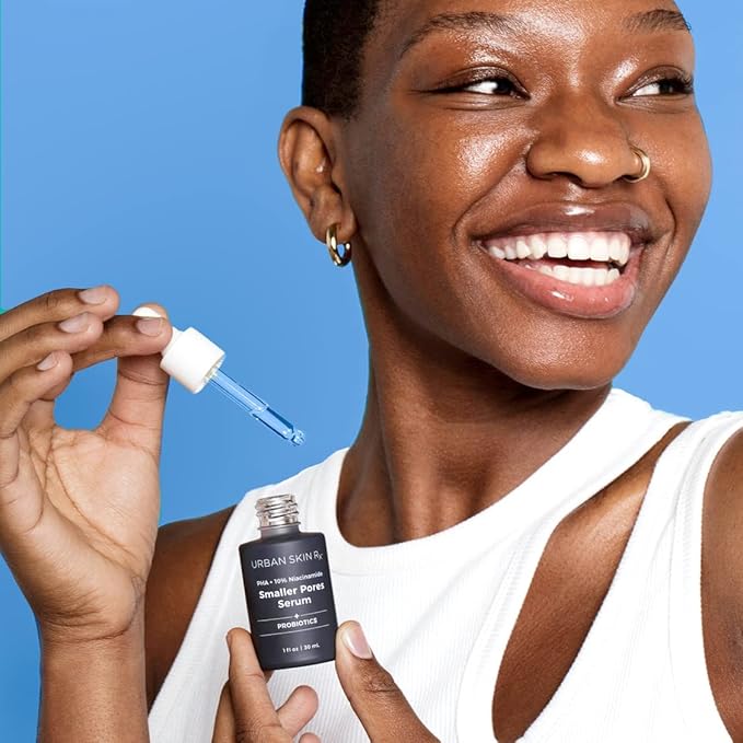 Urban Skin Rx®, PHA + 10% Niacinamide Smaller Pores Serum, Tightens Pores for Clear, Brighter & Smoother Skin, Exfoliates, Decongests, and Controls Excess Oil, 1 Fl Oz.