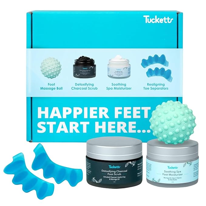 Tucketts Foot Care Spa Kit for Heel and Foot Pain Relief, Dry Skin, Bunions, Toe Correctors