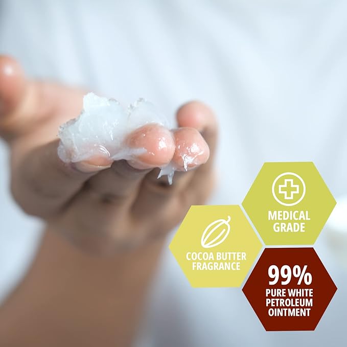 MED PRIDE Petroleum Jelly Cocoa Butter Large Tub Skin Moisturizer & Protectant for Dry Skin, Burns, Rashes, Wounds