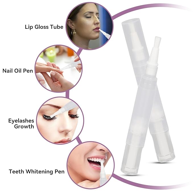 3 PCS Transparent Twist Pens, 4.5ml Rotating Reusable Cuticle Oil Pen Nail Oil Container Applicator with Brush Tip for Skin Care Nail Care Home Travel