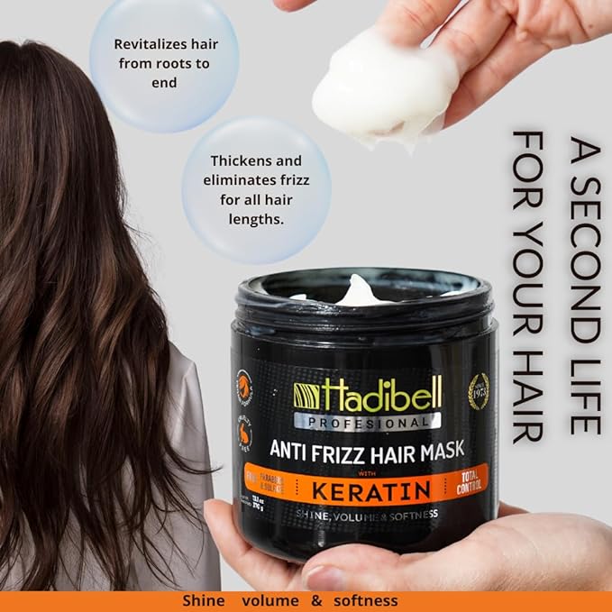 Keratin Hair Treatment- Hair Mask for Damaged Hair and Growth - Anti Frizz Hair Repair Serum Deep Conditioning -Treatment Professional Salon Quality Formula for Smooth and Healthy Hair -13 oz