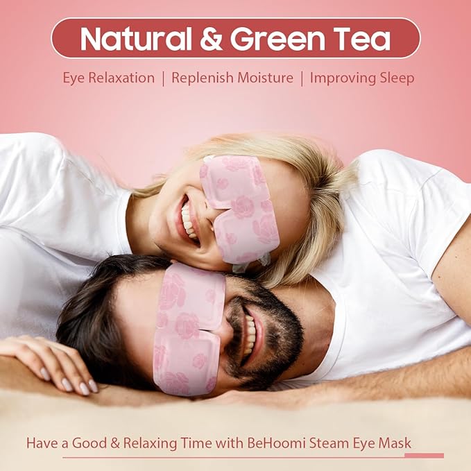 30Packs Steam Eye Mask, Heated Eye Mask Warm Compress for Eyes, Self Heating Warm Eye Masks Disposable Steam Mask for Home Sleep, Spa, Travel Essentials & Relaxation Gifts (Rose)
