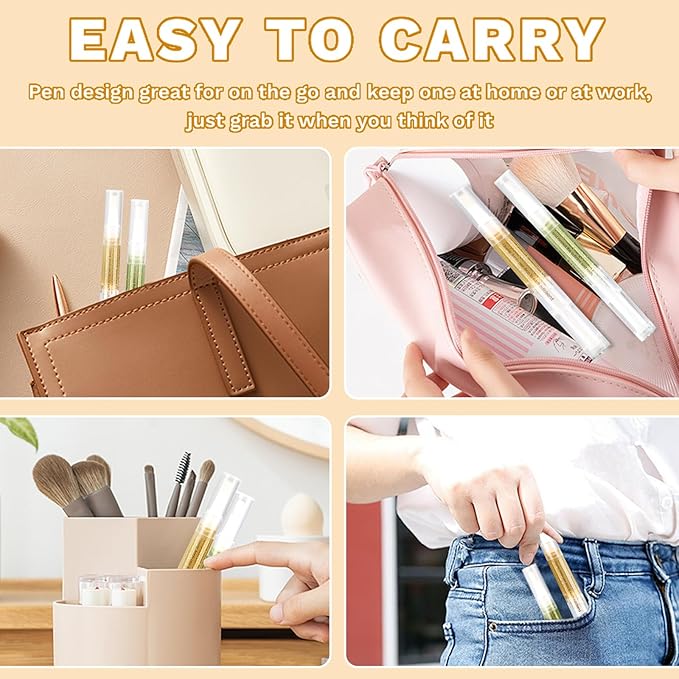 Meschett 2PCS Cuticle Oil Pens for Nail Care,Cuticle Revitalizer Oil Pen with Soft Brush,Cuticle Oil to Prevent Nail Cracking and Dry (Pineapple & Orange Flavor)