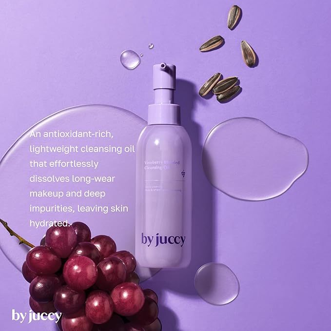 By Juccy Vinoberry Blended Cleansing OilㅣDeep Pore Cleansing, Makeup Remover for All Skin TypesㅣSunflower Seed & Grape Seed Oil, Vinoberry Blends| Korean cleansing oil, Korean Skincare 5.07 Fl oz