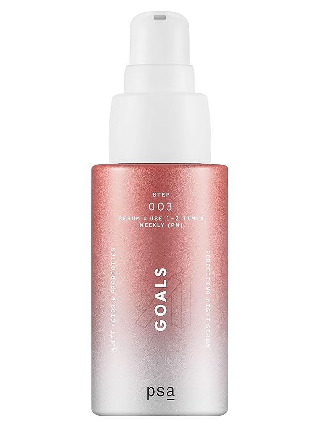 PSA - GOALS Multi Acid & Probiotics Night Serum | BHA & PHA, Probiotics, White & Green Tea Complex | Suitable for All Skin Types (1 oz | 30 mL)