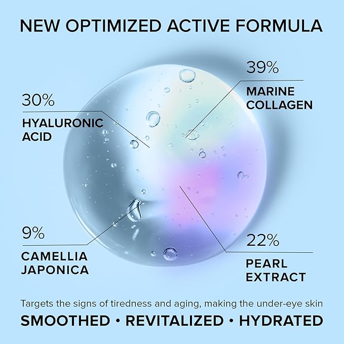 MAREE Eye Gels - Under Eye Patches for Puffy Eyes and Dark Circles with Natural Marine Collagen & Hyaluronic Acid - Anti-Aging Masks for Face to Soothe Puffiness