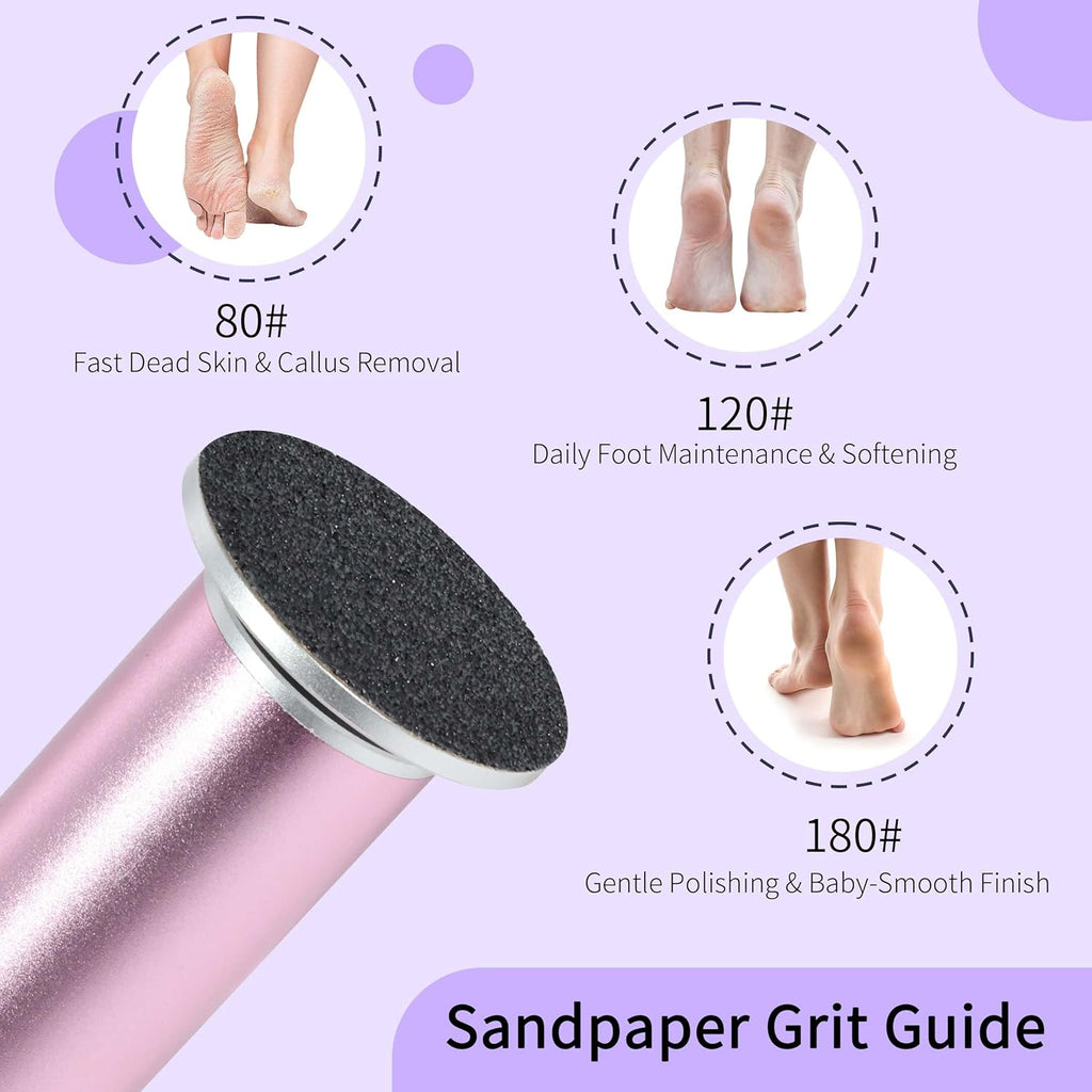 120PCS Fine 180 Grit Replaceable Sandpaper Discs for Electric Foot Callus Removers - 42mm Ultra-Soft Foot File Refills - Gentle Polishing & Baby-Smooth Finish