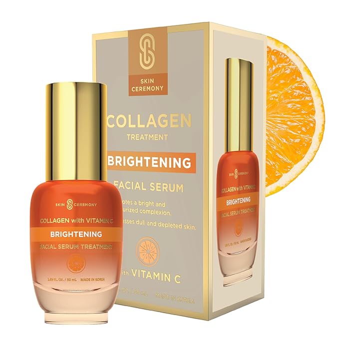Collagen & Vitamin C Face Serum - Anti-Aging, & Smoothing - Dermatologist Tested, Clean Beauty, Cruelty Free Korean Skin Care for All Skin Types - 1.69 FL.OZ.