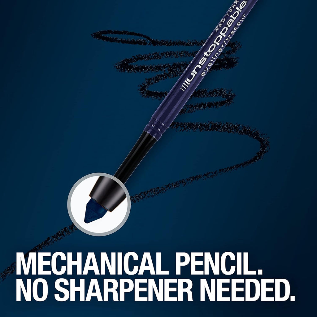 Maybelline Unstoppable Waterproof Mechanical Blue Eyeliner Pencil, Easy to Apply, Smooth Glide, Up to 24 Hour Wear, Sapphire, Pack of 2