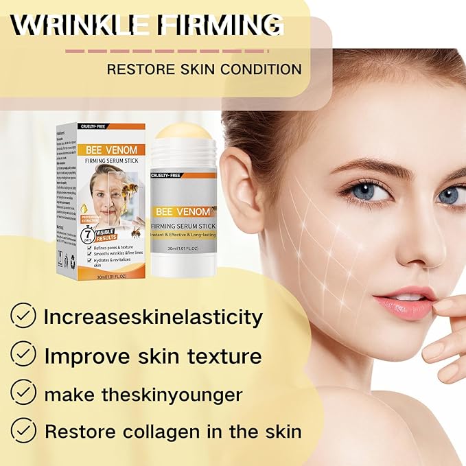 2PCS Bo-tox Bee Venom Firming Serum Stick,Retinol Firming Serum Stick, Hydrates Nourishes Skin Bee Venom Cream For Face and Body