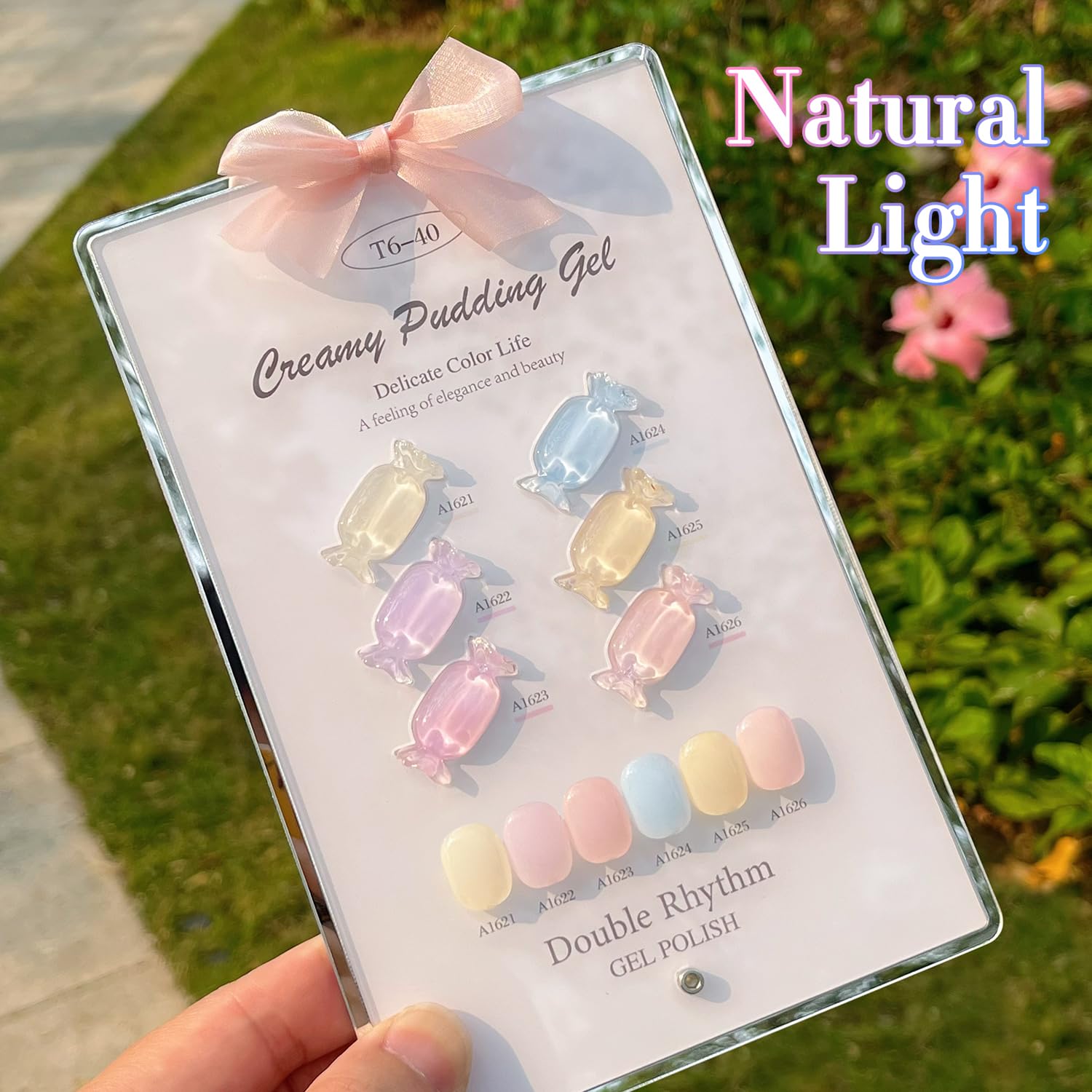 Double Rhythm 6 Pcs 15 ML Gel Polish Set Same Color Same Bottle Soak Off Gel Polish Kit Nail Art Manicure Salon DIY at Home for Women (Jelly Blue Purple Nude Pink-T6-40)