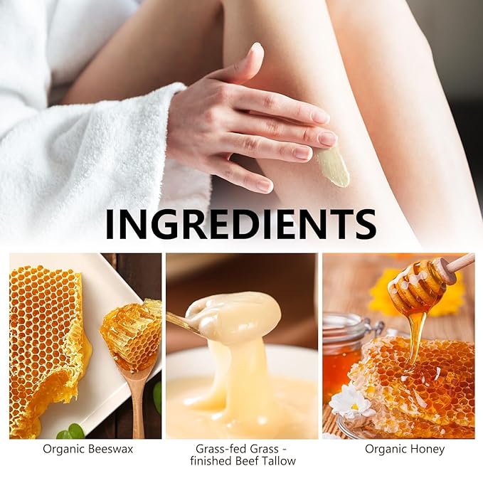 Orangic Beef Tallow for Skin and Face Care, Whipped Moisturizer for Sensitive Skin, 100% Grass Fed Beef Tallow, Natural Body Lotion, French Perfume - 8.46 fl.oz, 2 Pack