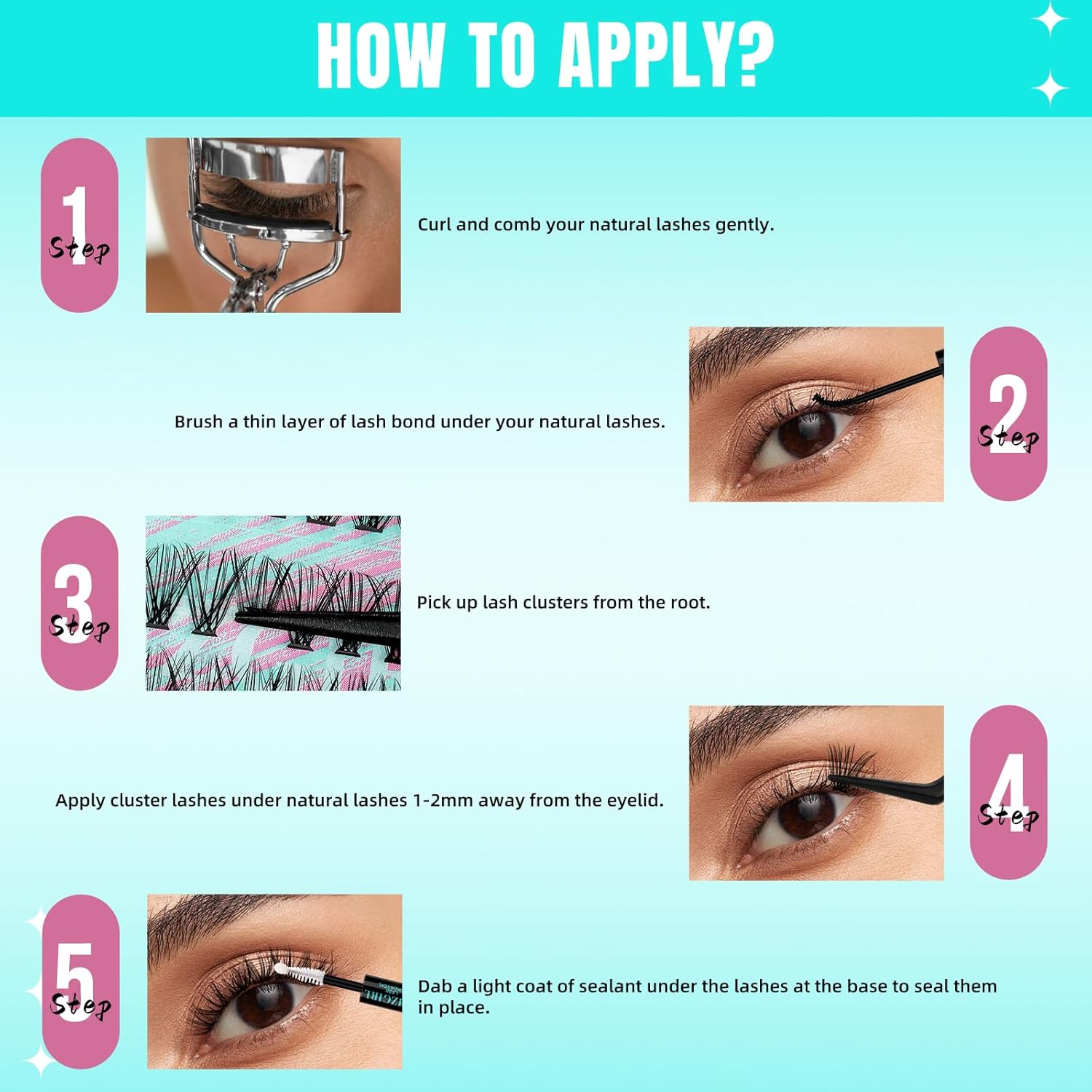 Lash Clusters Wispy 280PCS Eyelash Extension 30D 40D Cluster Lashes Individual Lashes DIY Lash Extension Natural Look Cluster Eyelash Extensions Soft False Eyelashes at Home for Beginners(12mm)