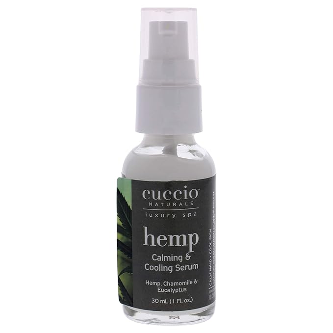 Cuccio Naturale Hemp Calming And Cooling Serum - With Chamomile And Eucalyptus - Use On Pressure Points To Relax The Mind - Relieves Tension And Stress - Fatty Acids To Increase Hydration - 1 Oz