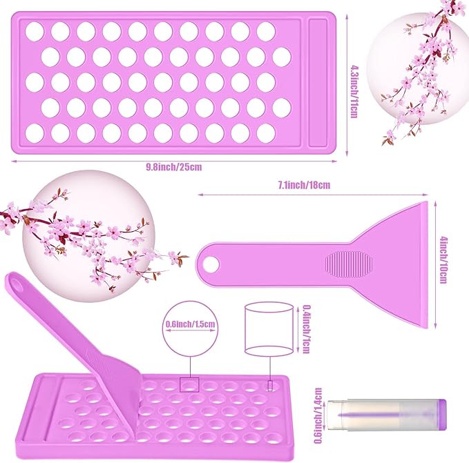 2 Sets Lip Balm Filling Tray and Spatula Set Portable Lipstick Holder Containers Lip Gloss Making Kit Capsule Lipstick Filler (Purple)