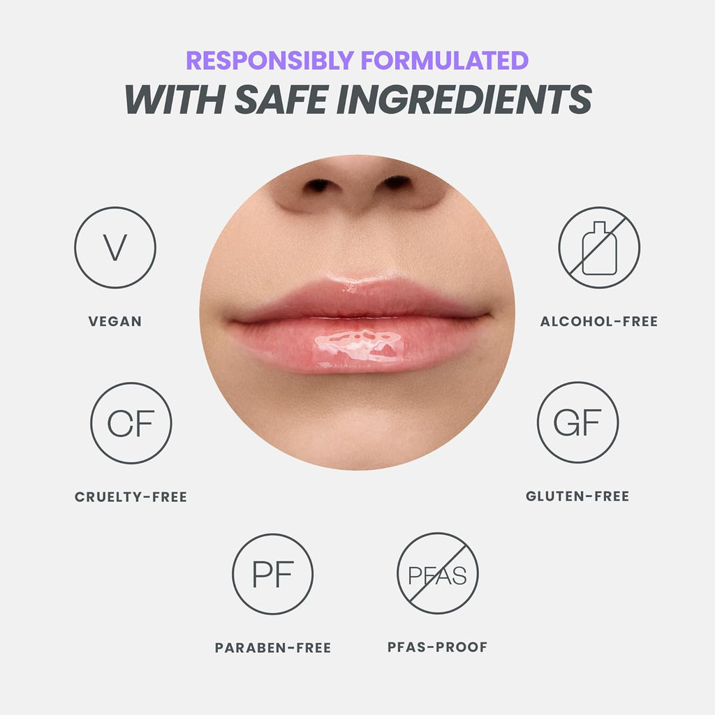 Wonderskin Lip Oil Rehab Serum - Tinted Lip Oil, Hydrating, Moisturizing, and Non-Sticky Coral Pink Tint Serum for Dry Lips (Lover)