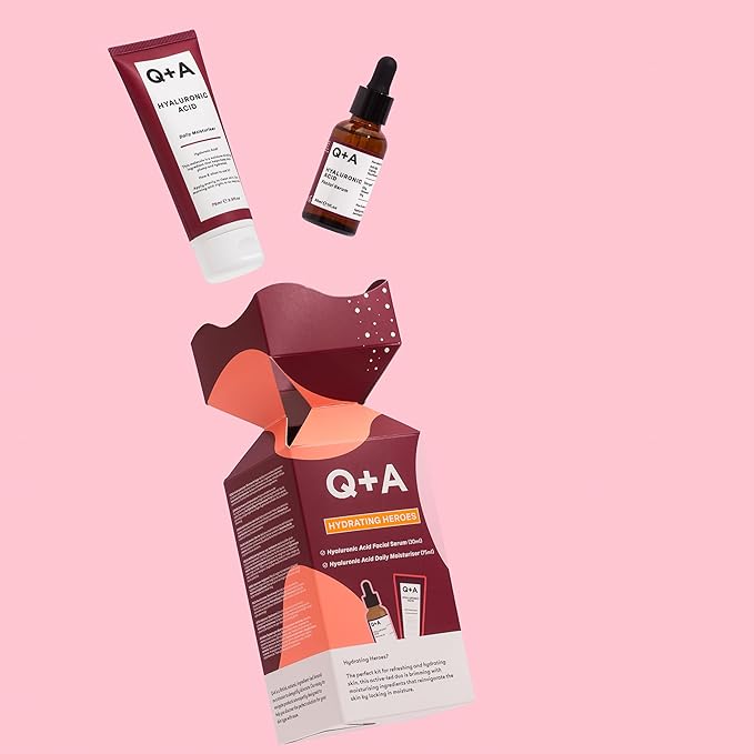 Hydrating Heroes Skincare Gift Set – A Giftset with Hyaluronic Acid Facial Serum 30ml, Daily Moisturiser 75ml for Dry, Dehydrated Skin, Vegan, Cruelty-Free, for Soft, Supple Complexion