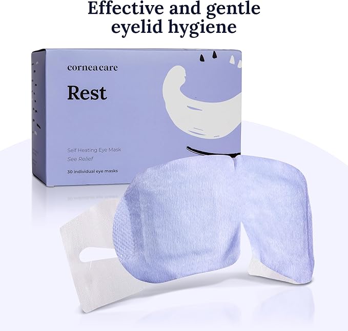 Rest: Self heating warm compress for dry eye | Heated eye Mask for fast relief | No microwave or washcloths needed | Travel ready | 90 counts
