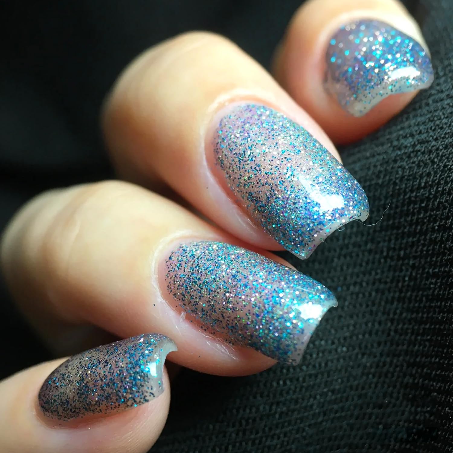 Major Dijit Quick Dry Nail Polish 12ml/0.41fl oz Glitter Blue Regular Nail Lacquer Fast Drying & Long Lasting Nail Polish Nail Art Effect for Nail Salon