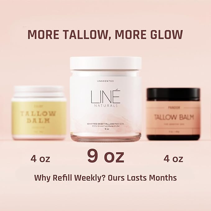 Whipped Beef Tallow for Skin - 100% Pure, Grass Fed Tallow Moisturizer for Face and Body - Organic Honey Beef Balm for Sensitive Skin - Quick Absorbing Hydration (Sweet Citrus)