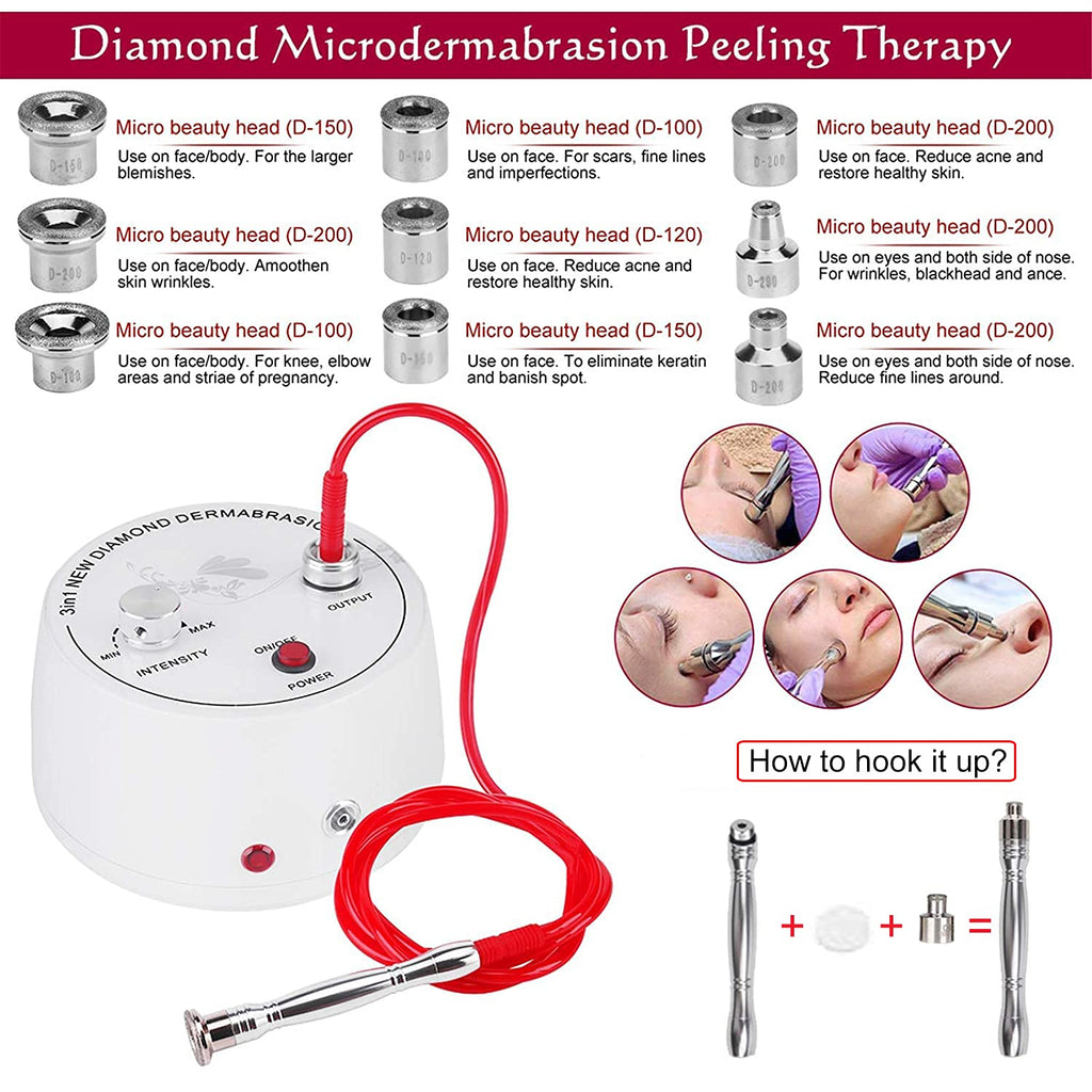 Diamond Microdermabrasion Machine, Yofuly 3 in 1 Professional Microdermabrasion Machine with Vacuum Glass Tube and Spray Bottle for Home Use Skin Care