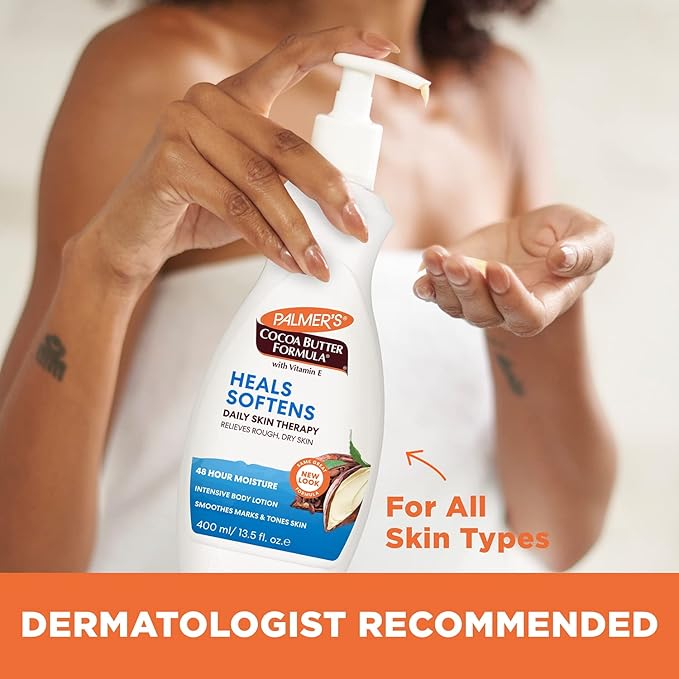 Palmer's Cocoa Butter Formula Daily Skin Therapy Cocoa Butter Body Lotion for Dry Skin, Hand & Body Conditioner, Pump Bottle,13.5 Oz (Pack of 3)