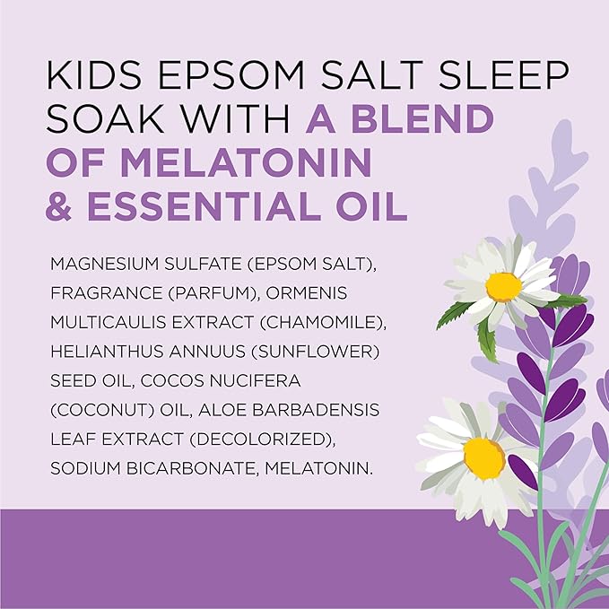 Dr Teal's Kids Gentle Epsom Salt, Sleep Soak with Melatonin & Essential Oil Blend, 2 lbs (Pack of 3)
