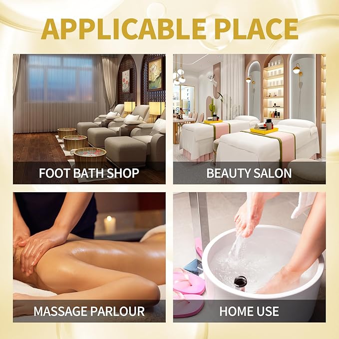 Pedicure Kit Foot Soak Set: Bubble Salt, Sugar Scrub, Massage Mask, Massage Lotion in a Box, 4 Step Foot Spa Kit for Dry Feet, Tired Feet（3 Set Honey flower)