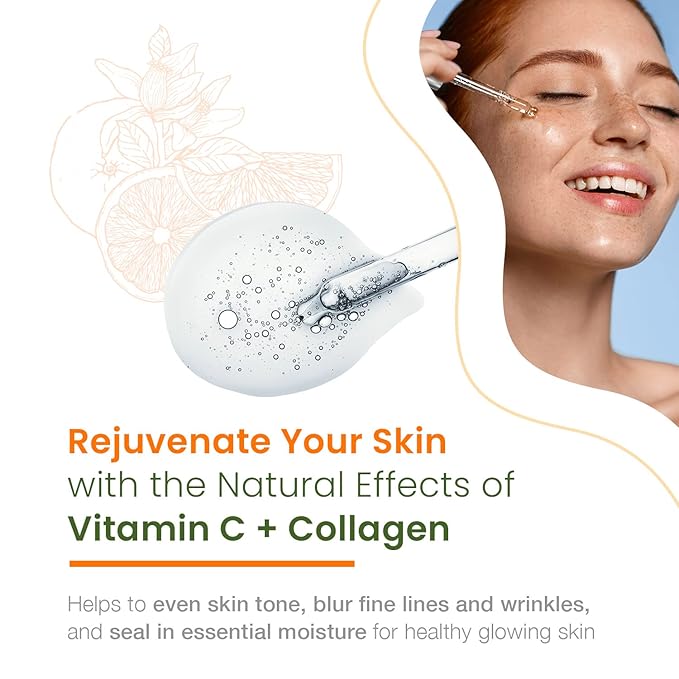 Vitamin C & Collagen Serum & Day Cream Value Set - Dermatologist Tested, Skin Brightening, Anti-Aging, Acne Treatment, Cruelty Free Korean Skin Care For All Skin Types - 1.69 oz