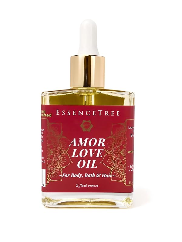 Amor Love Oil All-in-One Body Oil for Skin, Hair and Bath, Supports Youthful Skin, Addictive Scent Vanilla, Spice, Rose, Bergamot, Myrrh, Sandalwood, GLOW UP with Vitamin E