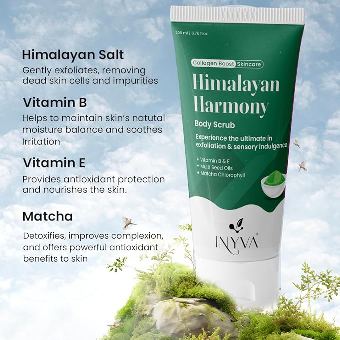 Himalayan Harmony Matcha Body Scrub With Walnut Shell,Shea Butter & Green Tea -6.7 Oz