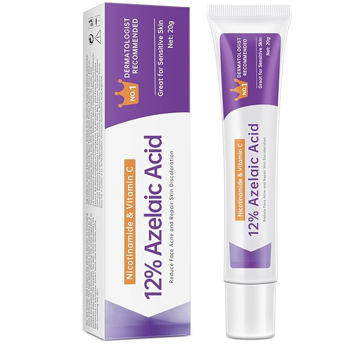 Azelaic Acid 12% Serum for Acne, 2PCS Azelaic Acid Cream Reduces Acne and Pimples, Nicotinamide Serum for Facial Redness and Excess Sebum for Smooth Skin
