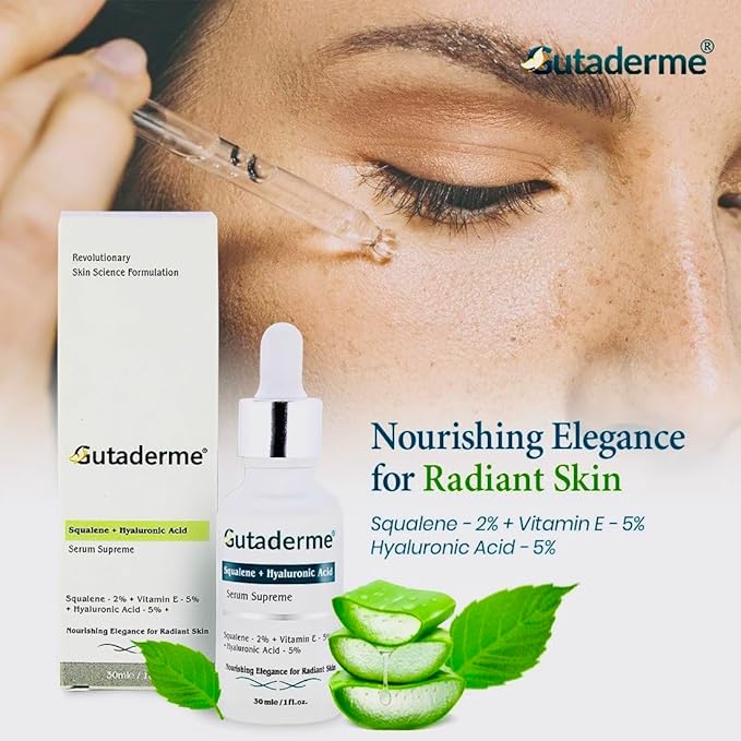 Squalene + Hyaluronic Acid Serum Vitamin E Face Serum & Hylunaric Acid Moisturizer, 30ml/f1 oz