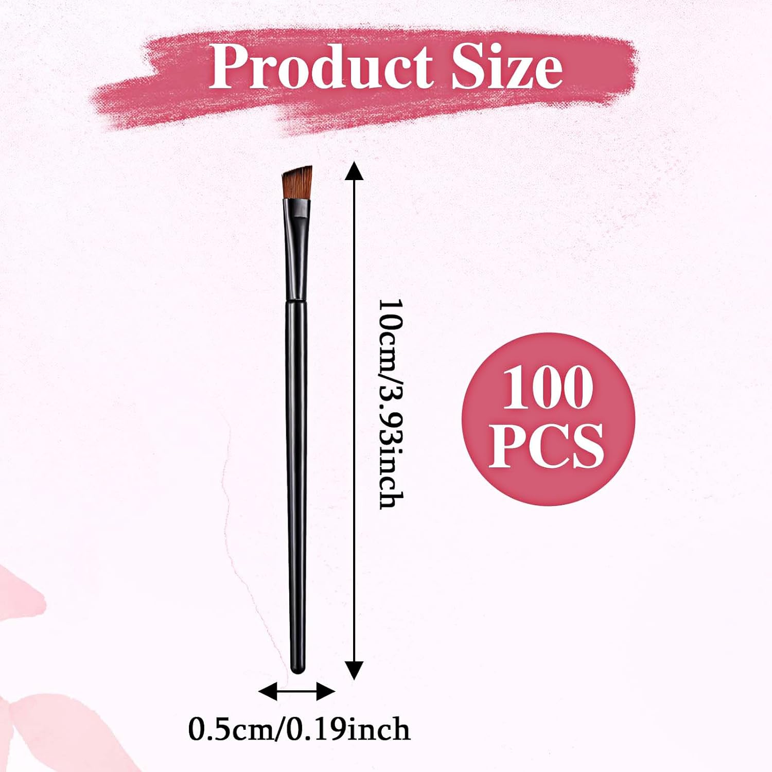 cobee 200 Pcs Disposable Angled Eyebrow Brushes Bulk, Soft Nylon Bristles Eyeliner Makeup Brushes Eyeshadow Applicator